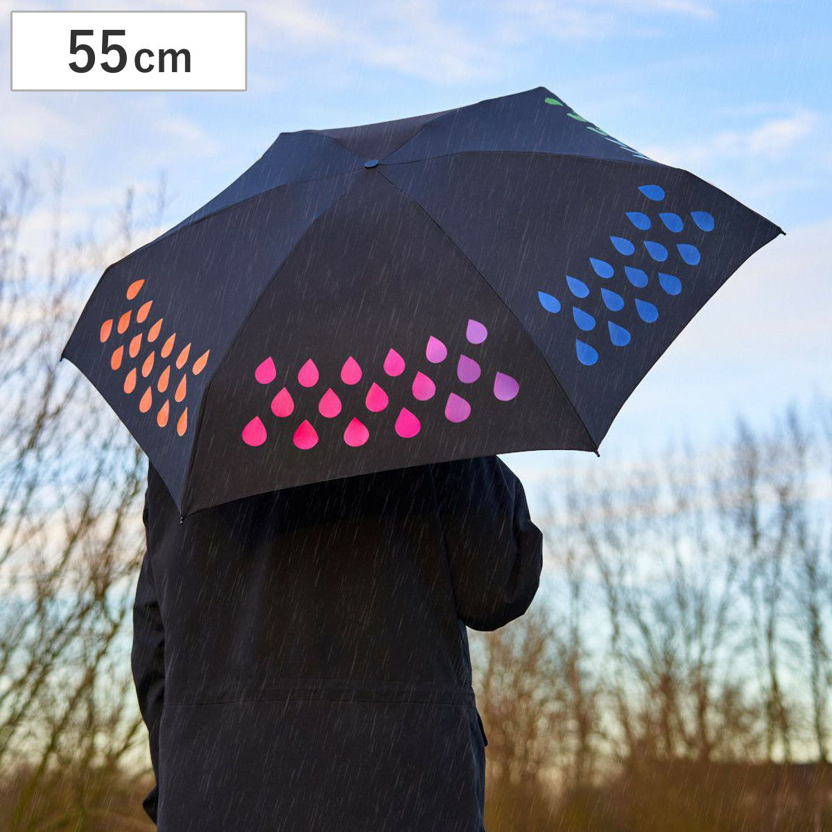 折りたたみ傘 雨傘 SUCK UK カラーチェンジアンブレラ ドロップ ミニ 55cm 傘 レディース かさ おしゃれ 雫 色が変わる カラフル 撥水 持ち運び 軽量190g おりたたみ傘