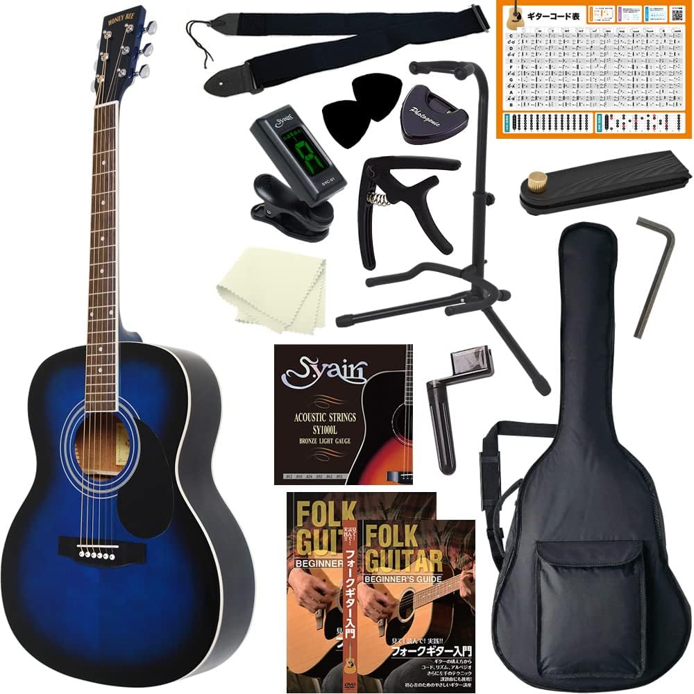 HONEY BEE ハニービー アコースティックギター フォークギタータイプ F-15/BLS 初心者入門16点セット