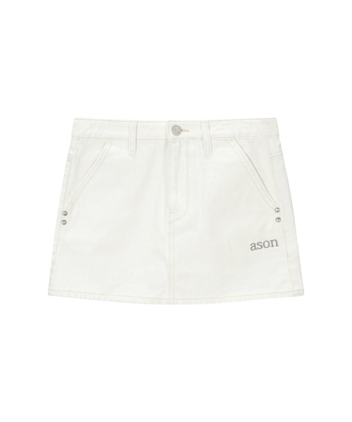 【AS"ON】 POG SKIRT / CREAM 正規品