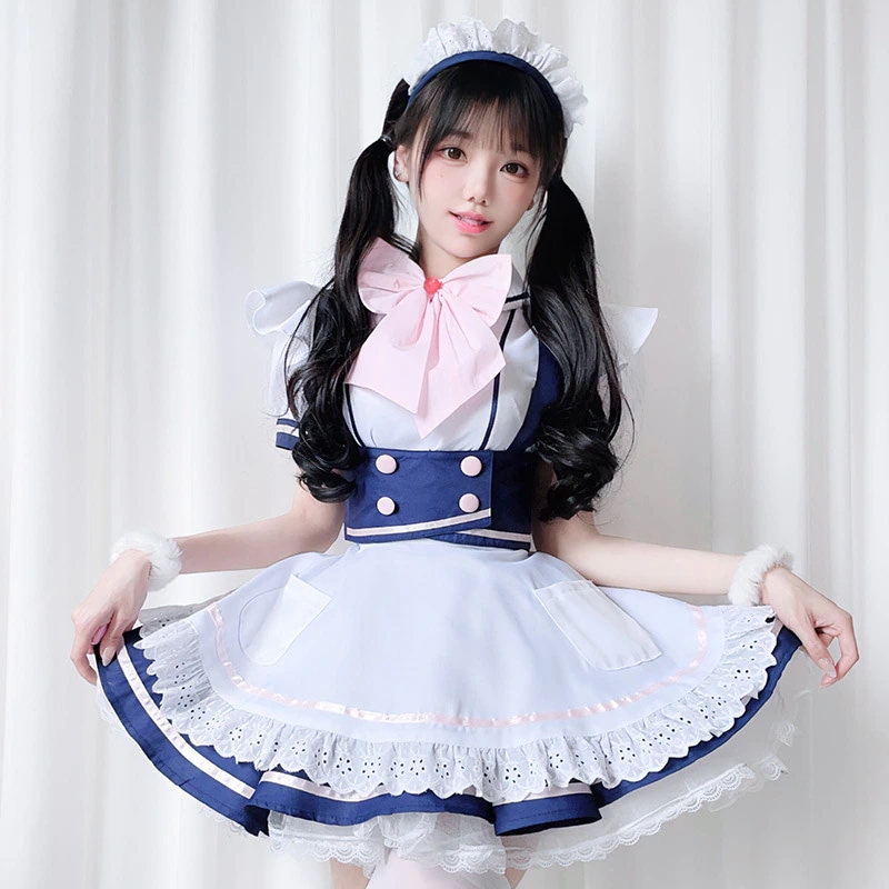 日本のコスプレ衣装 ロリータ ロリータ プリンセススカート メイド服 カフェメイド服 かわいい 柔らかい女の子
