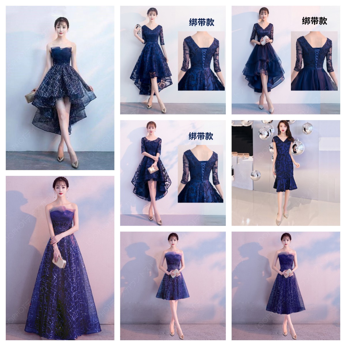 【8TYPES】ドレス レディース パーティードレス ミニ丈 ベアトップ フィッシュテール 大きいサイズ ワンピース チュール カラードレス 結婚式 フォーマル-25