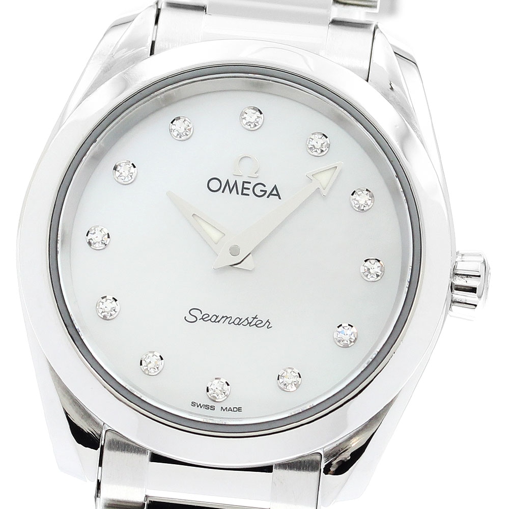 オメガ OMEGA 220.10.28.60.55.001 シーマスター アクアテラ 12Pダイヤモンド クォーツ レディース 良品 _896336【中古】