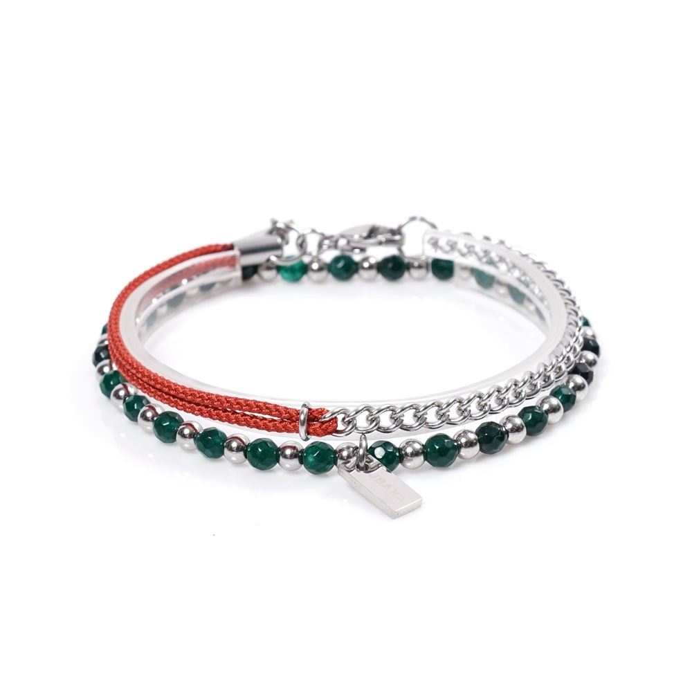 JBANS クラシックグリーンカットマノ 655 ポイントストリング 680OR サージカルチェーンブレスレットセット (C2101-SE188_OR)