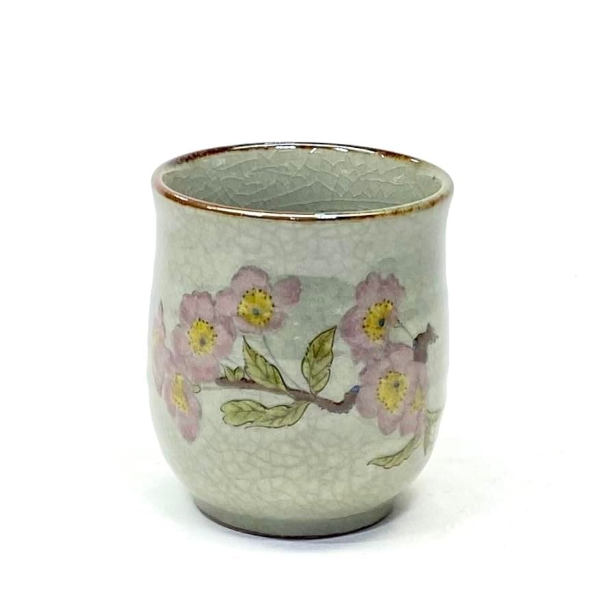 百華園 九谷【お湯呑】小 ソメイヨシノ【裏絵】陶器 170ml 1個