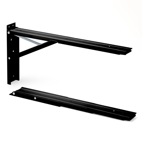田邊金属工業所 大型折りたたみ式棚受「ジャンボ60」 ブラック [2本入] BB-60 0854-00107
