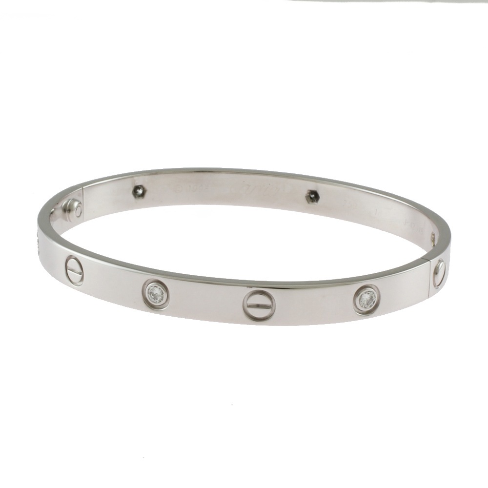 カルティエ ラブブレス ダイヤモンド ドライバー付き バングル 18金 K18ホワイトゴールド ダイヤモンド CARTIER 中古 美品