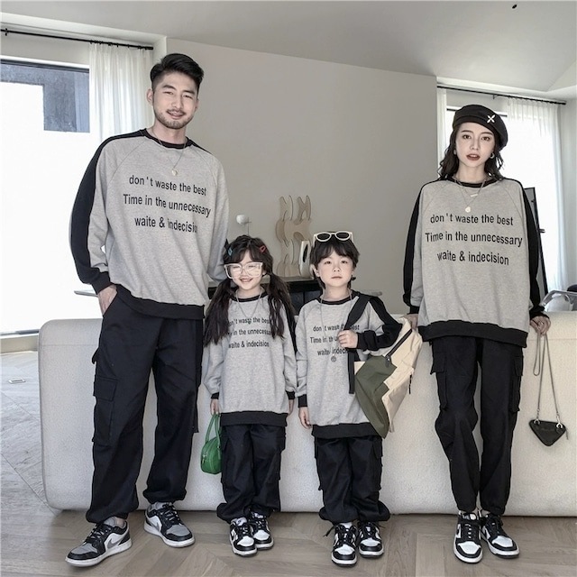 2024 家族コーデ　お揃い　親子コーデ　トップス　Tシャツ　長袖　春コーデ