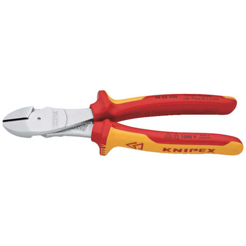 KNIPEX社　絶縁1000V強力型ニッパｰ 200mm　7406200