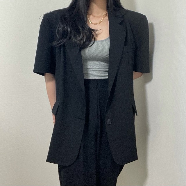 フィット保障 韓国生産 高クオリティ オーバーフィット バックスリット 夏 ダディジャケット (3color)