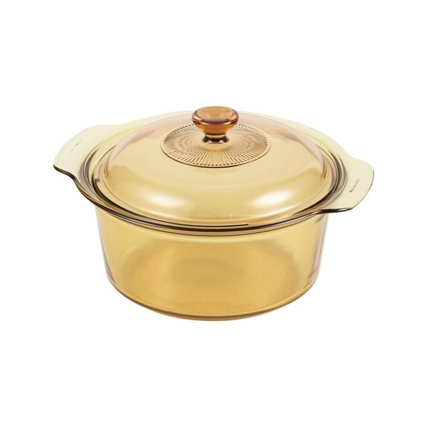 ガラス鍋 両手鍋 クックポット 22.5cm 3.5L VISIONS ガス火 直火対応 超耐熱ガラ