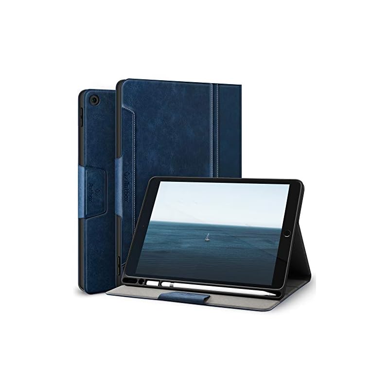 Antbox iPad 第6/5世代 ケース iPad 9.7 ケース 高級ソフトPUレザー製 アップルペンシル収納 オートスリープ＆スタンド機能付き 手帳型 ひび割れ防止 全面保護 9.7インチ 専