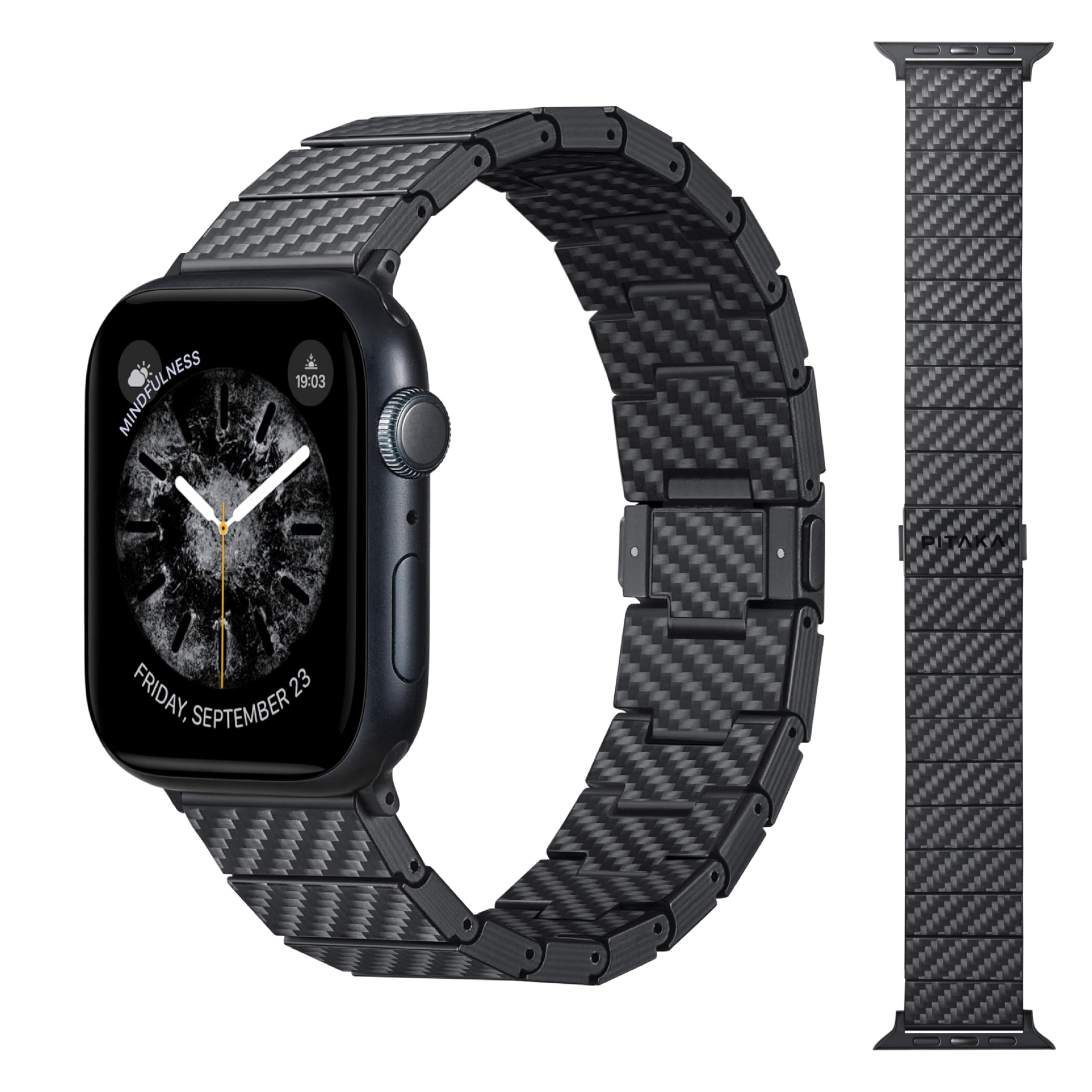 カーボン製 ウォッチバンド モダン Apple Watch全世代対応 バンド Series Ultra2/Ultra/10/9/8/7/6/SE2/SE/5/4/3 に最適 軽量設計で極上の触り心地