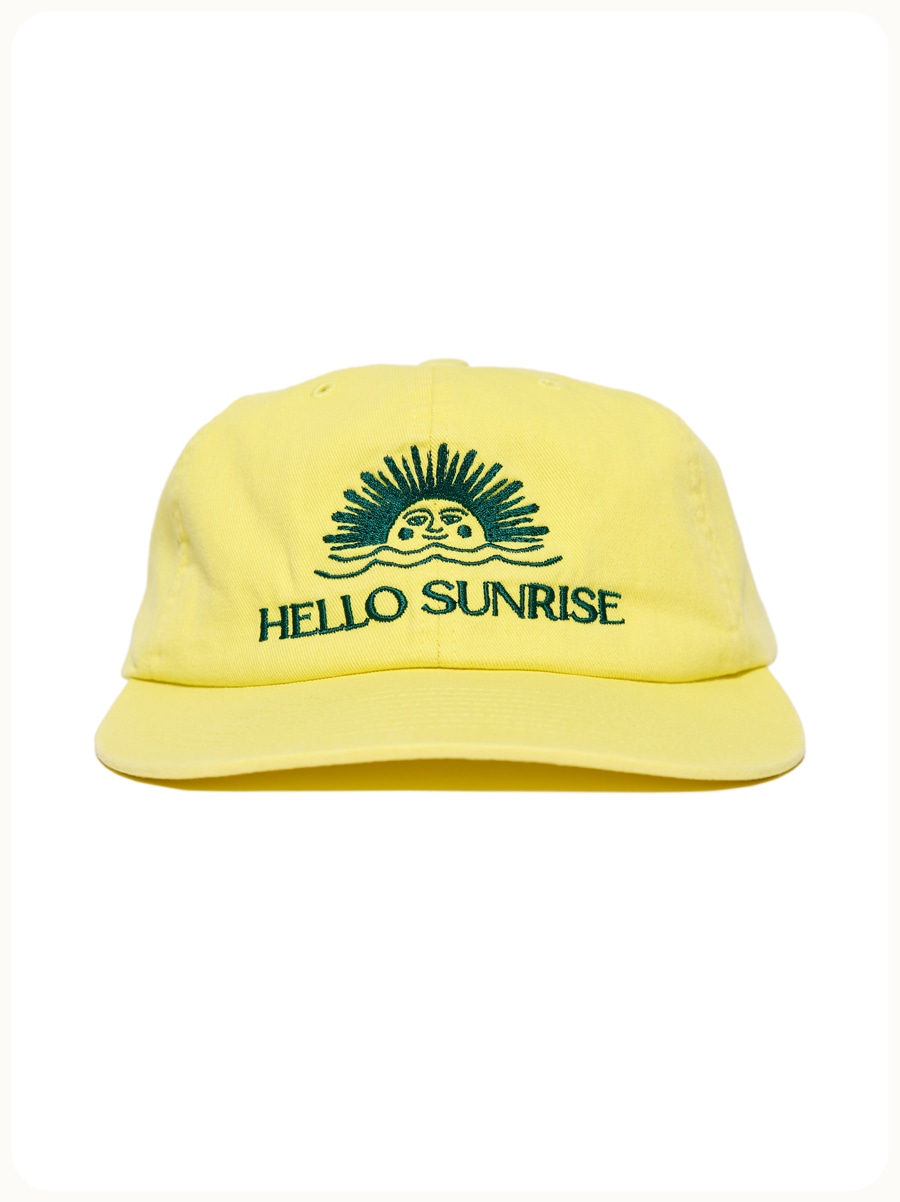 HELLO SUNRISE HS Washed OG Logo 6panel Cap Lemon