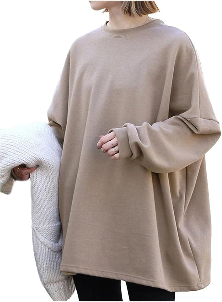 トレーナー レディース パーカー スウェット 裏起毛 冬服 かわいい 韓国ファッション ゆったり 大きいサイズ 暖かい おしゃれ プルオーバー 50代 秋 (裏起毛 グレージュ, M)