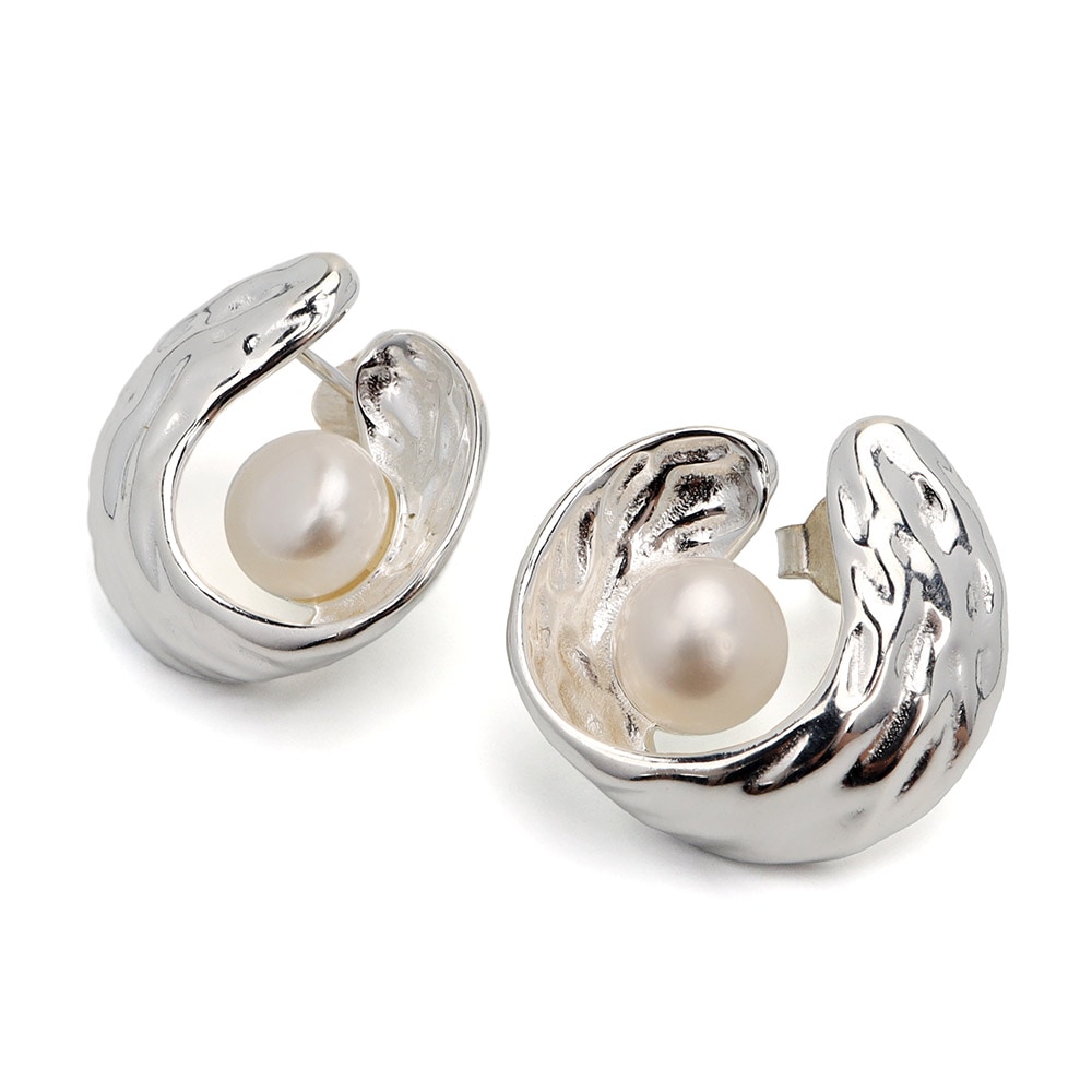 シルバー925 一粒パールピアス [ce310]