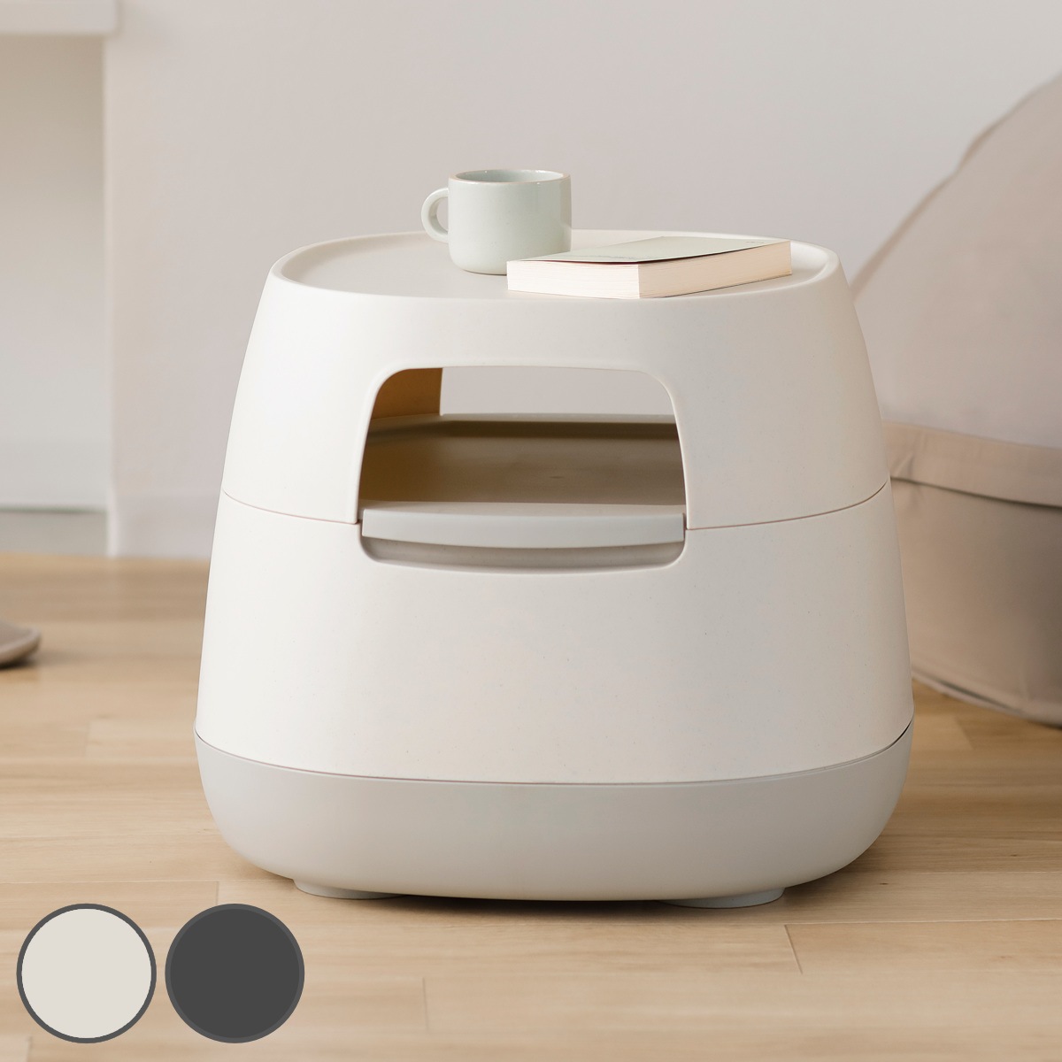 サイドテーブル 高さ38.2cm 天板なし poapel 動かせるくつろぎ収納ローテーブル テーブル キャスター付き 棚付き 収納 ソファサイド 日本製 ソファテーブル ミニテーブル