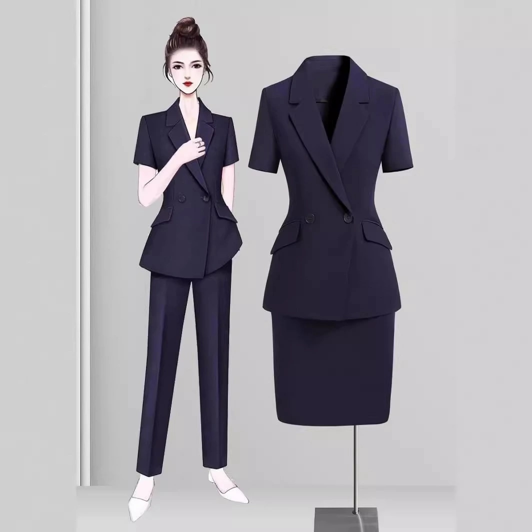 夏限定 薄手 夏レディーススーツセット 半袖 夏 事務服 スーツ タイトスカート スーツセット レディース パンツスーツ スカートスーツ 2点セット ビジネススーツ OLオフィス 通勤 テーラード半袖