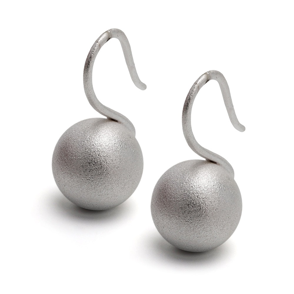 シルバー925 ボールピアス マット [ce412]