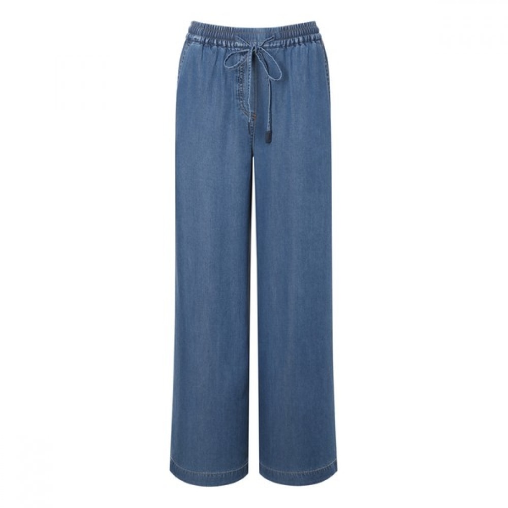 [ヘッジズレディース] 25SSブルーウォッシュデニムバンディングパンツHSPA5B451B2