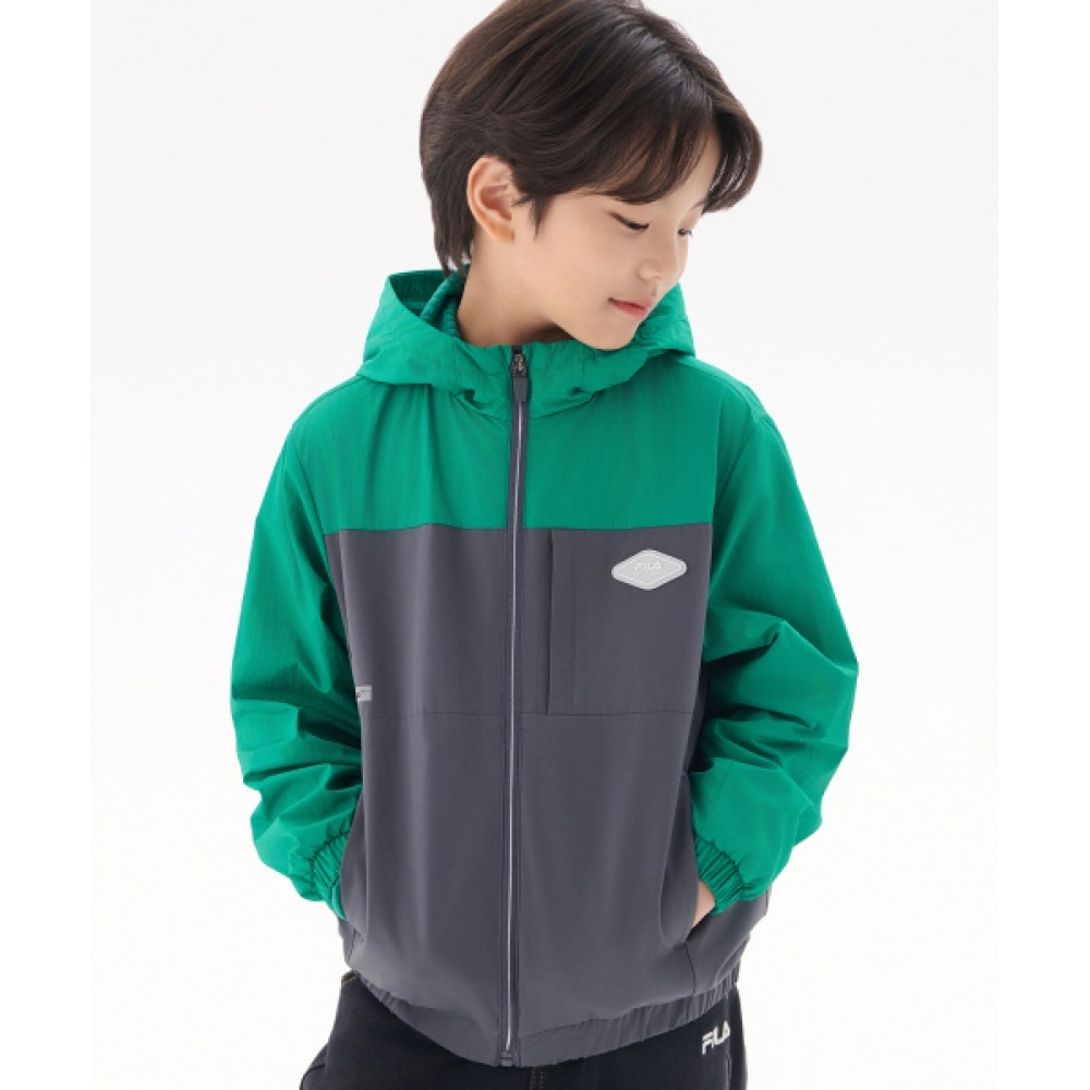 FILA KIDS PF ウーブンウォームアップトラックジップアップ (FK2WTG4301MCGY)