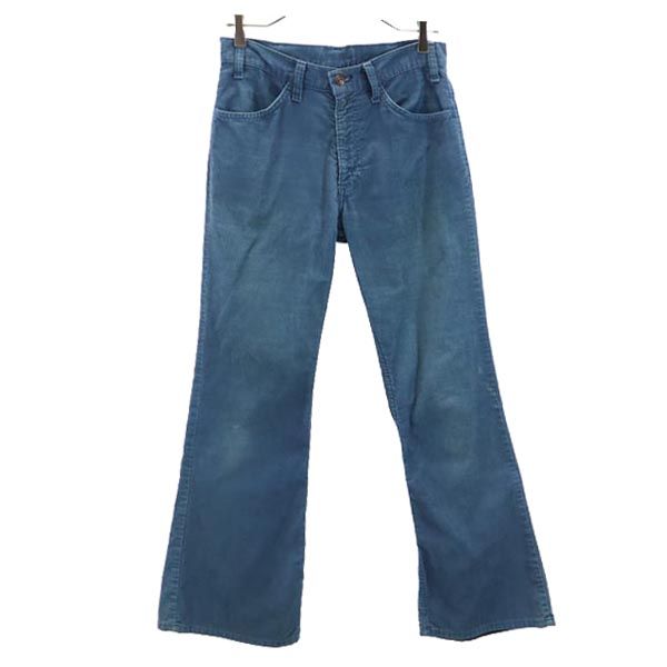 70s 684 ブーツカット コーデュロイパンツ w30 ブルー系 メンズロングパンツ