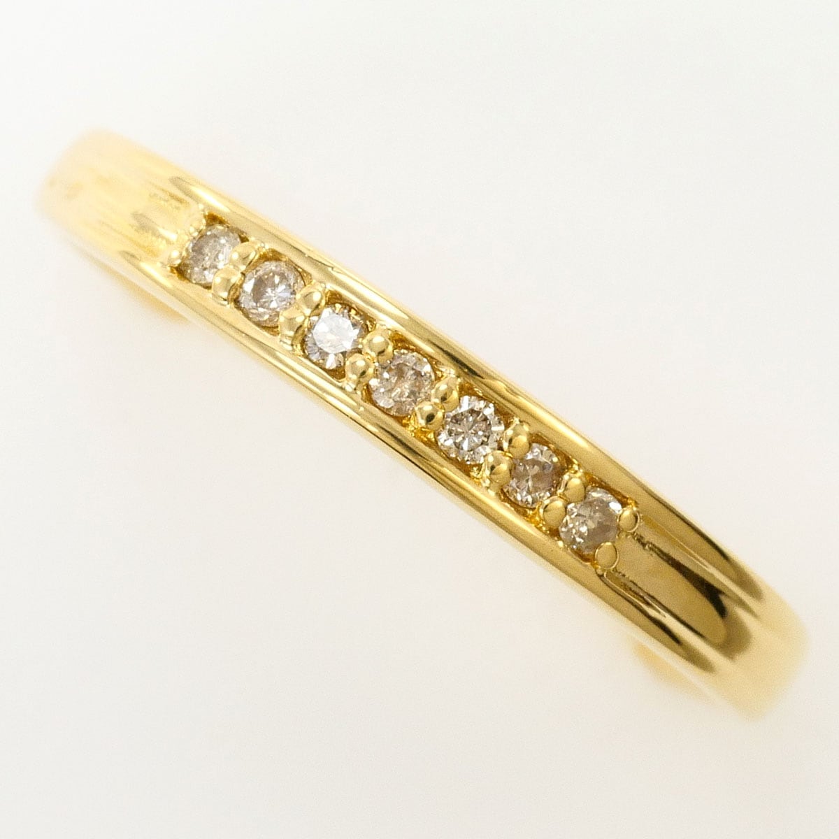 K18 18金 YG イエローゴールド リング・指輪 13号 ダイヤモンド 0.08ct 総重量約2.3g ジュエリー 中古