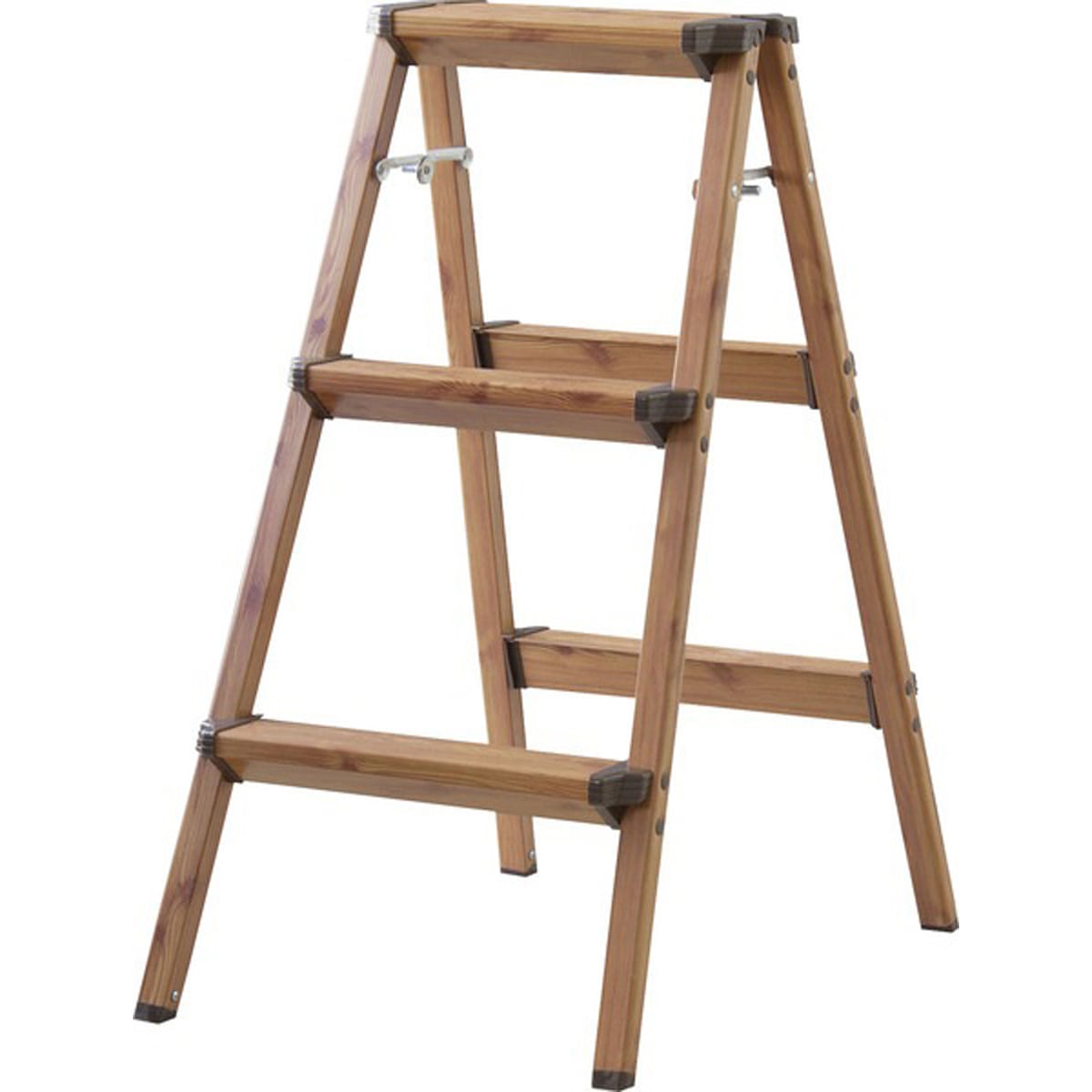 スツール PC-403 3段 折りたたみ 踏台 脚立 踏み台 ステップ イス 椅子 step おしゃれ 木目 軽量 アルミ 耐荷重100kg