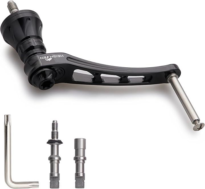 55-60mm可変 リール ハンドル ノブなし ダイワ DAIWA シマノ SHIMANO 通用 スピニングリール Arch(強度アップタイプ - ブラック, 55-60長さ可変)