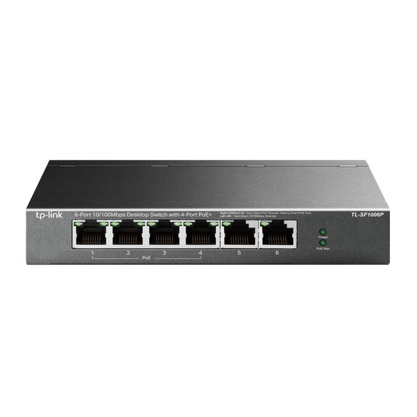 TL-SF1006P [6ポート10/100Mbps デスクトップスイッチ (PoE+4ポート搭載)]