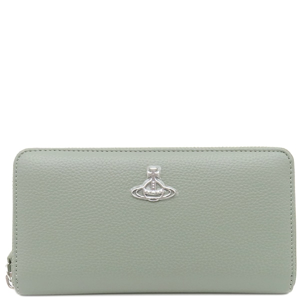 ヴィヴィアンウエストウッド Vivienne Westwood 長財布 リ ヴィーガン グレインクラシック ヴィーガングレインレザー ペールグリーン シルバー金具 新品 未使用 くすみ 5105002
