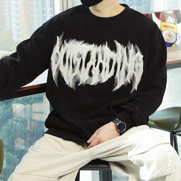 WWF メンズ ビッグサイズ スピリット ビンテージ ナ염 ニット スウェットシャツ