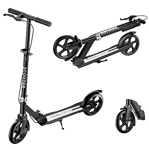 キックボード キックスクーター 折りたたみ式 4段階高さ調整 フット/ハンドブレーキ 8インチタイヤ