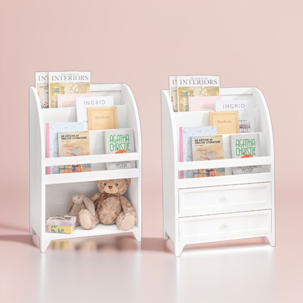 絵本棚 マガジンラック 幅48cm 完成品 アンティーク調 2タイプ