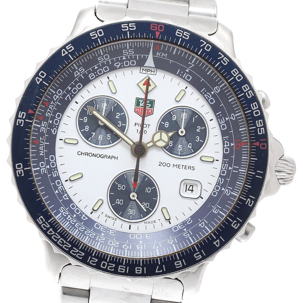 タグホイヤー TAG HEUER 530.806K パイロット デイト クロノグラフ クォーツ メンズ 良品 _961278【中古】