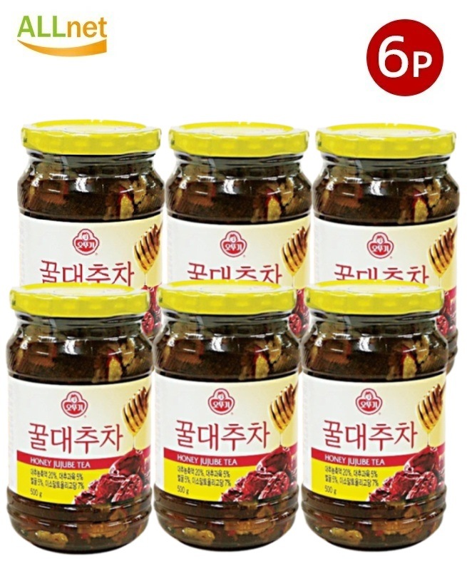 サンファ 蜂蜜ナツメ茶 500g ×6瓶セット 韓国伝統茶 はちみつナツメ茶 健康茶 美容茶韓国お茶 韓国食品 お土産 ギフト プレゼント 花粉症対策 冷え性 対策 美容ドリンク