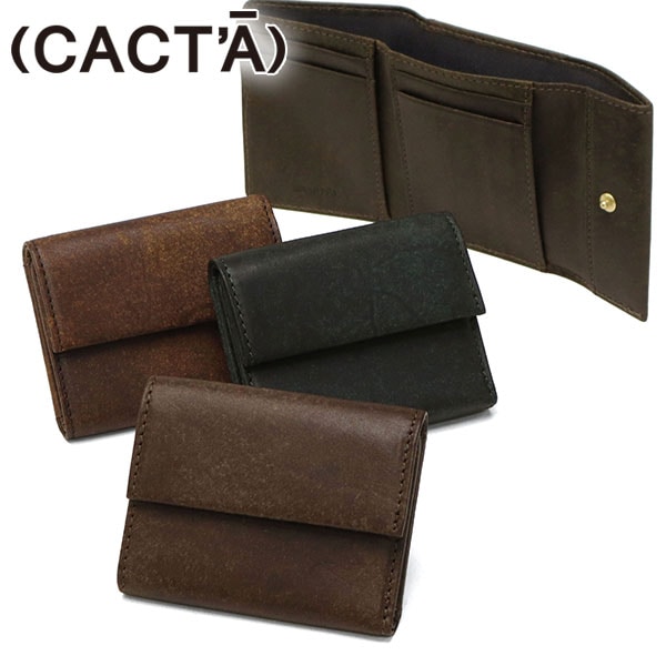 カクタ 三つ折り財布 メンズ レディース (CACT A) 財布 ブランド 本革 三つ折り ミニ財布 革 ボックス型小銭入れ 革財布 ミニ HABANA SMALL WALLET 2046