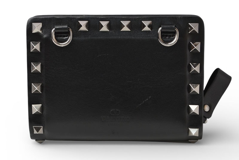 ヴァレンティノ 財布 VALENTINO 折財布 バレンチノ ロックスタッズ ブラック メンズ/レディース【中古】