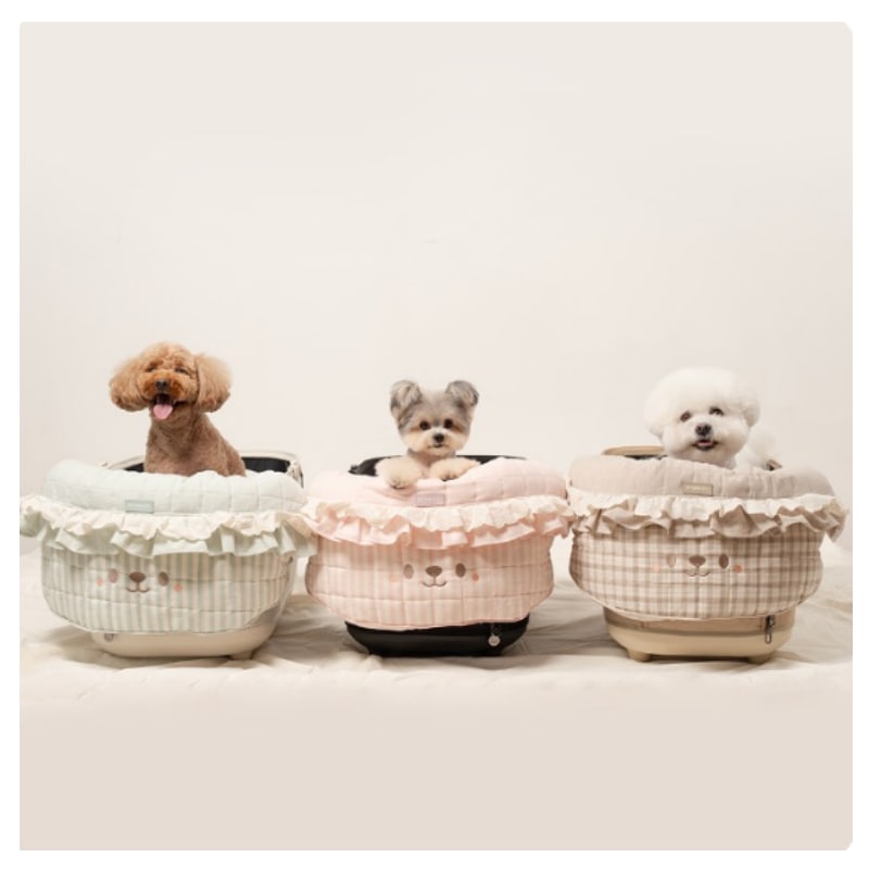 ポポフリルペットモチャセット（ガード+クッション+ピロー）3カラーの中から選択1