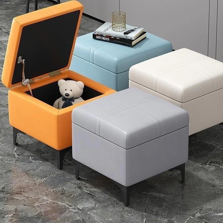 スツール 収納 付き コンパクト おしゃれ かわいい インテリア 座り心地 快適 無垢材 フレーム リビング 寝室 オレンジ ホワイト