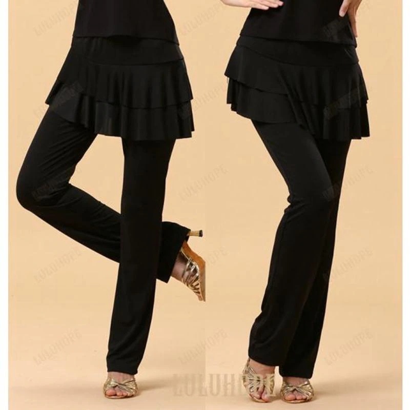 【新品/数量限定/セール】スカート付きパンツ　ダンスパンツ　スポーツウェア　ヨガウェア　ダンスウェア　レディース　フィットネス ヨガ　ラテンダンス　社交ダンス　フラメンコ 5,225円