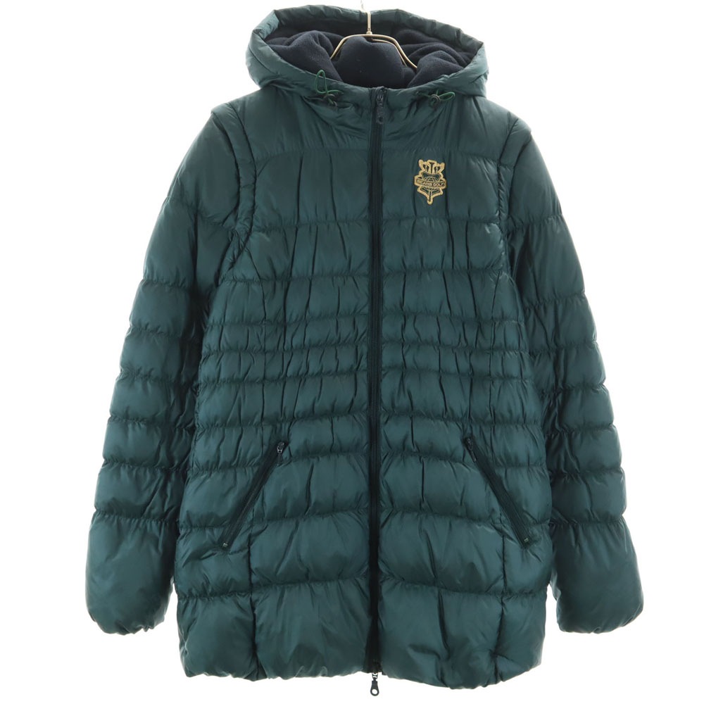 ゴルフ 2way フード付き ダウンジャケット M モスグリーン ダウンベスト レディース 古着