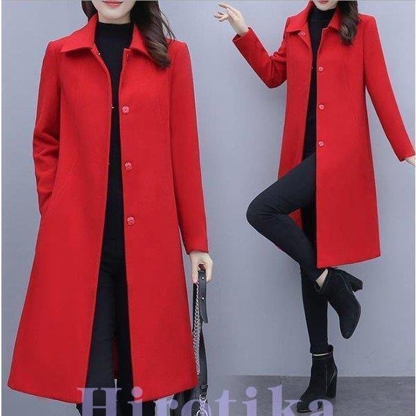 チェスターコート レディース ロング丈 秋冬アウター 無地 ラシャコート レディース ジャケット 通