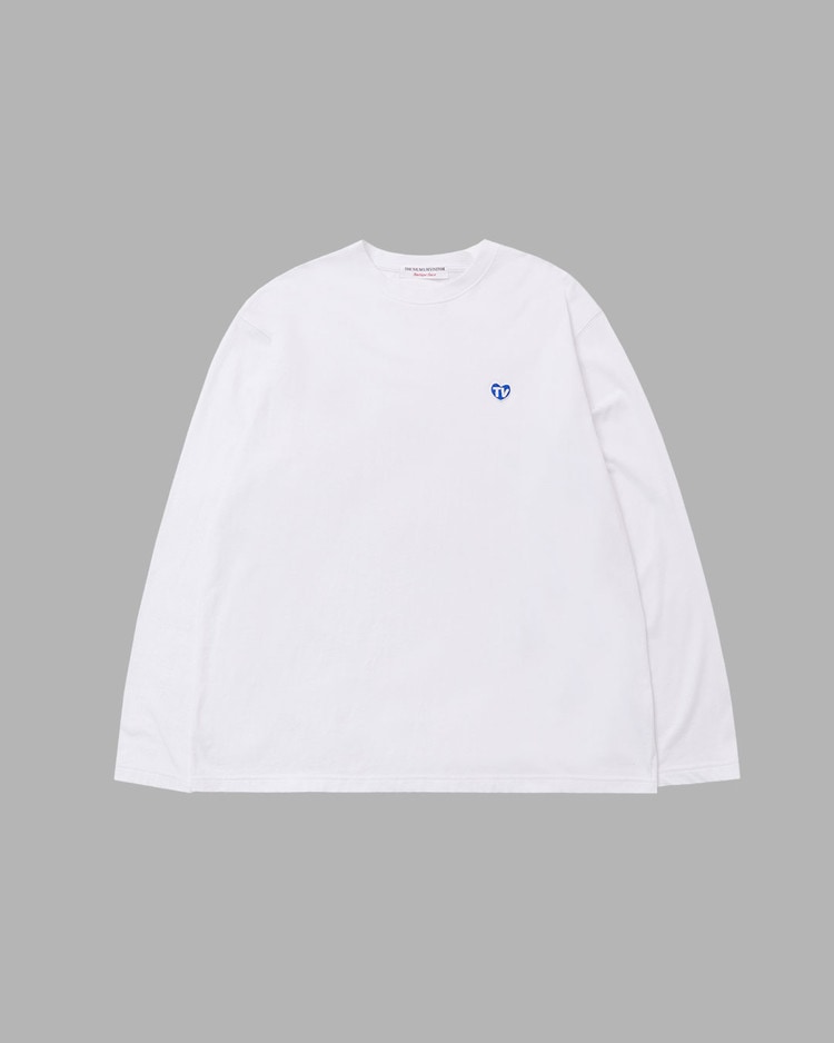 【THE MUSEUM VISITOR】 TV HEART LOGO LONG SLEEVE : WHITE