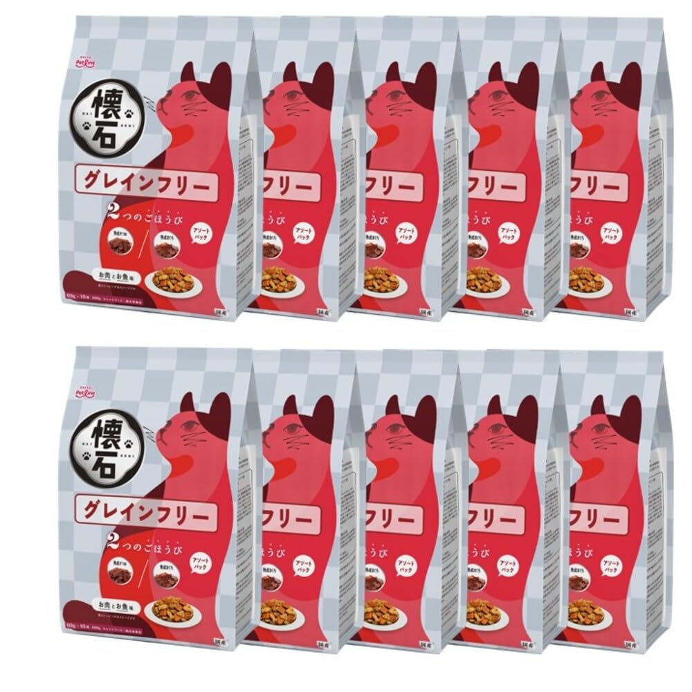 ペットライン 懐石 2つのごほうび グレインフリー キャットドライ 総合栄養食 【国産/小分け】 600g 10袋 (ケース販売)