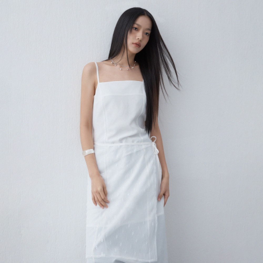 MIXXO スクエアネック ノースリーブ ワンピース MIWOWF710A