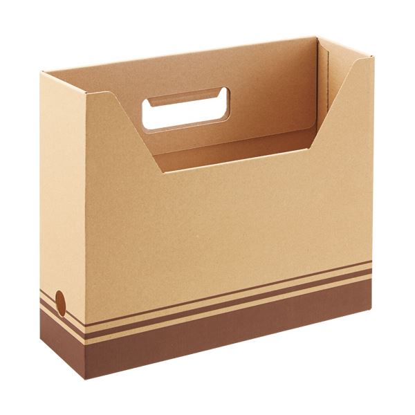 (まとめ) TANOSEEボックスファイル(ナチュラル) A4ヨコ 背幅100mm 1パック(5冊) (×30セット)