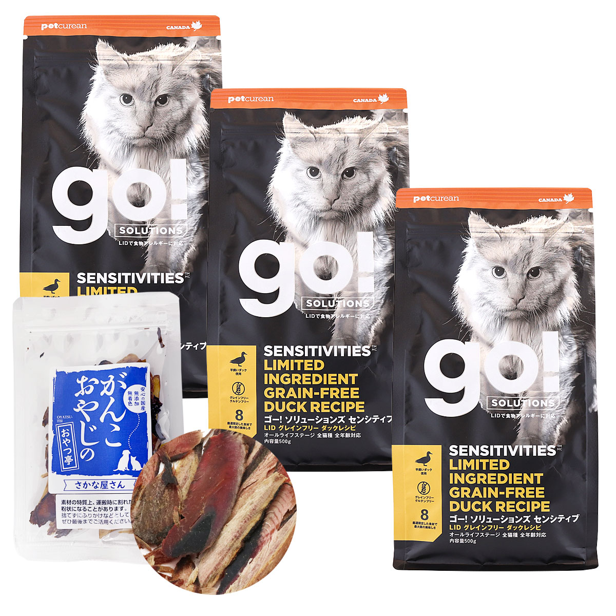 GO! ゴー ソリューションズ キャット センシティブLID ダック 500g×3袋【お試し国産お魚厚削り15g付き】キャットフード 5,064円