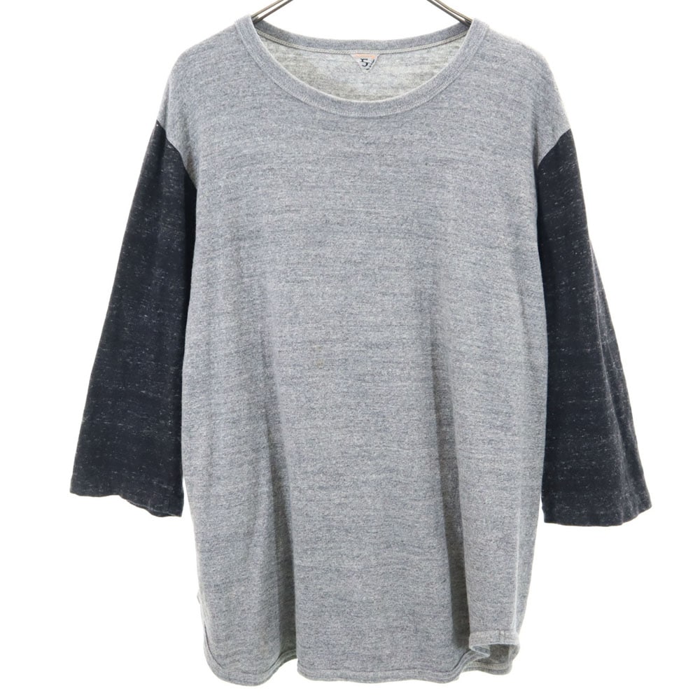 日本製 7分袖 カットソー 5 グレー メンズ