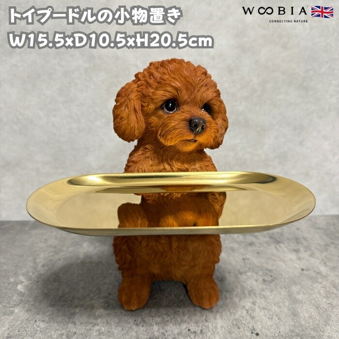 置物 トイプードルの小物置き トレーの取り外し可能 イヌ 犬 高さ20.5cm woobia ウービア 大きい かわいい おしゃれ ガーデン インテリア オブジェ 可愛い プレゼント 北欧 玄関 雑貨