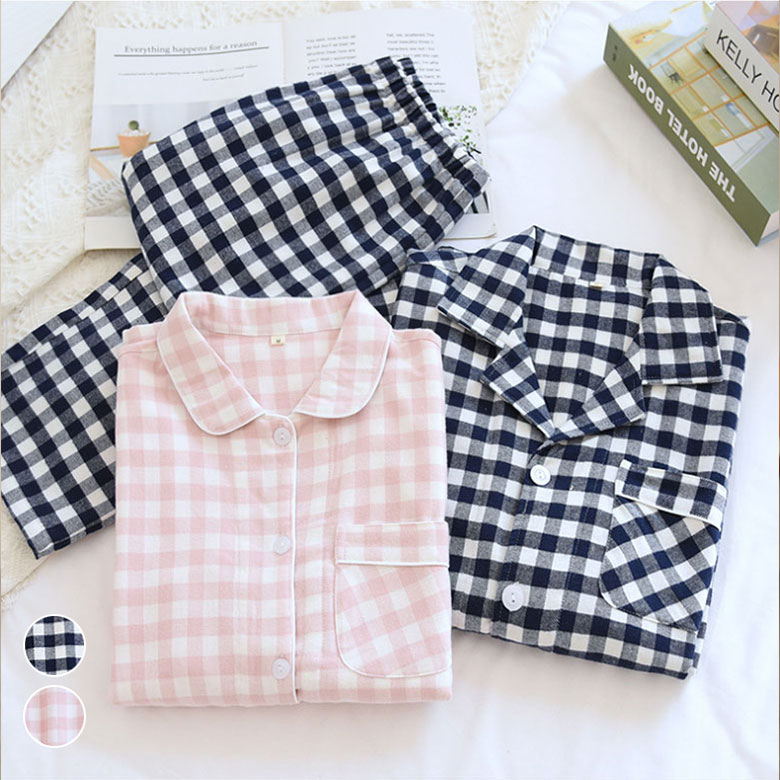 フランネル パジャマ セットアップ レディース メンズ ルームウェア 寝間着 チェック柄 お洒落 リラックス 柔らかい 軽い ソフト起毛 長袖 シャツ パンツ 男性 上下セット 韓国ファッション 5,024円